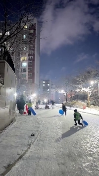 (SOUND)昨日の大雪に興奮する人々。swf