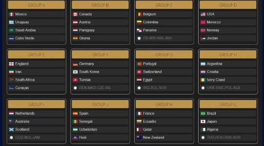 ワールドカップのバーチャル抽選結果