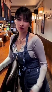 (SOUND)カフェバイトキム・ウヒョンのたわわに弾む胸の谷間