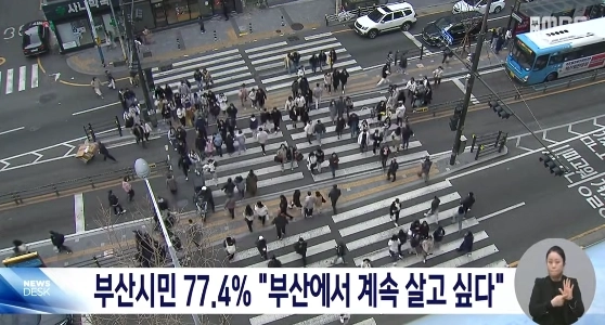 釜山市民の77.4%が「」「釜山に住み続けたい」「」