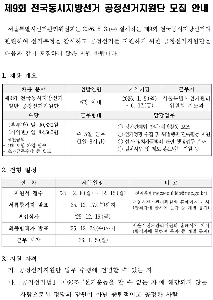 第9回全国一斉地方選挙に向けた公正な選挙応援団を募集します