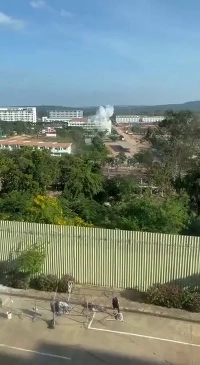 (SOUND)タイ軍がカンボジアの犯罪施設を砲撃