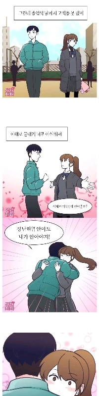 卒業式の日に彼が片思いしていた男の子を抱きしめた漫画。