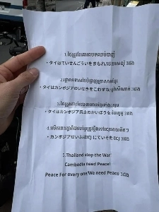 日本の東京で抗議活動を行うカンボジア人