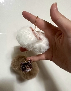 猫のピーナッツキーホルダーをプレゼントで頂きました。