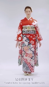 (SOUND)着物を着た日本女性のトイレの使い方