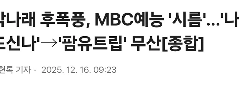 パク・ナレの謹慎により、MBCのバラエティ番組2本が中止になった。jpg