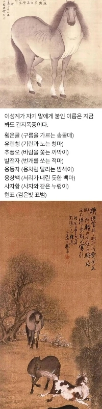 李成桂が馬に付けた名前