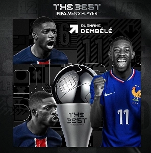 【公式】FIFA年間最優秀選手、ウスマン・デンベレが受賞ㄷㄷ