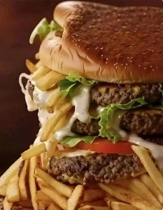 危険なハンバーガーの写真