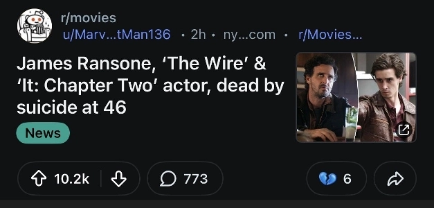 ザ・ワイヤー、ジェネレーション・キル俳優「ジェームズ・ランソン」死去