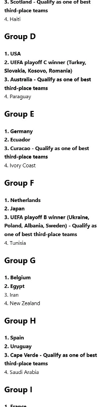 ワールドカップNBCグループステージ予想