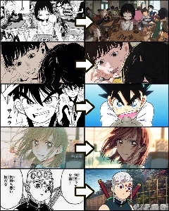 漫画を100%反映したアニメーション