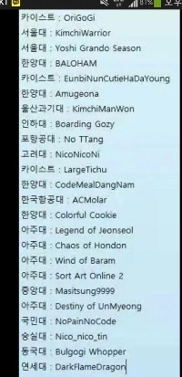 韓国におけるハッキングまたは AI 関連のコンテストのチーム名