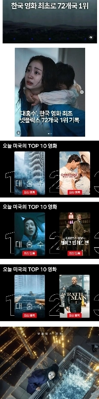 韓国映画としては初、72か国のNetflixで1位を獲得