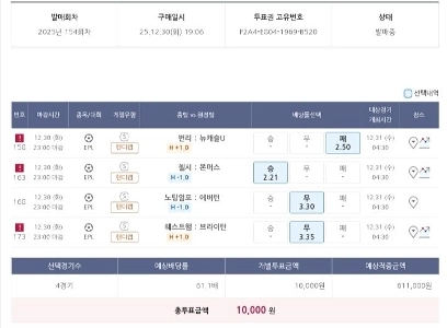 年末の EPL ベッティング