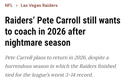 (SOUND)ESPNチャンネルが74歳のレイダースコーチ、ピート・キャロルの今後の進路を予測