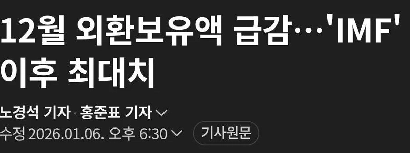 外貨準備高は激減する。 IMF以来最高額ㄷㄷㄷㄷㄷ