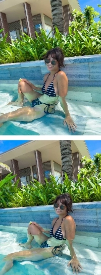 イ・ヒウン社長のビキニ姿のアップショット。