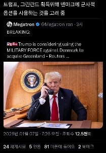 トランプ大統領、デンマークに対する軍事オプションの行使を検討