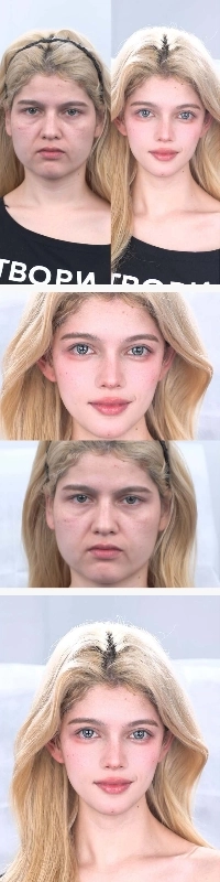 西洋人女性のリフトアップ手術前後