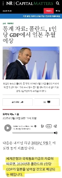 ポーランドは2026年から一人当たりGDPで日本を追い抜くと予想されている