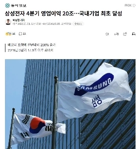 サムスン電子、国内企業として初の四半期営業利益：20兆ウォン