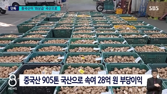 中国産しいたけを国産として販売