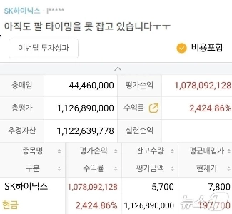 ハイニックス株5,700株を7,800ウォンで買った伝説の社員