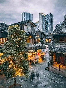 明清時代の商店街をイメージした中国の下町。jpg