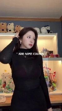 (SOUND)花パンの赤いレースのブラジャーがはっきりと見える黒のシースルー