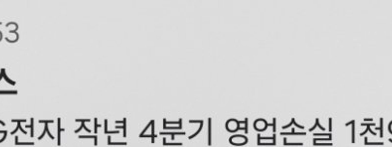 【第1報】LG電子、昨年第4四半期営業損失1094億ウォン…赤字換算