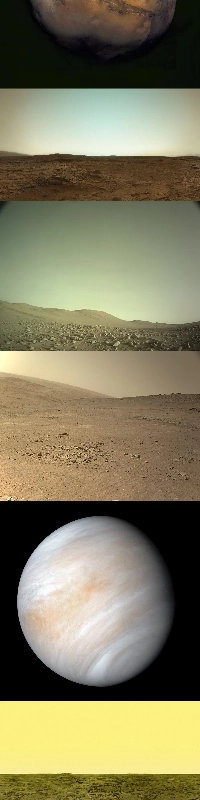 火星と金星の表面