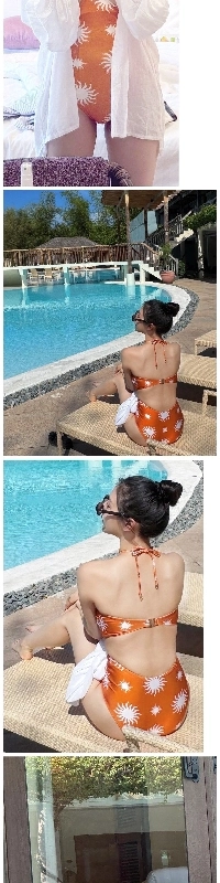 Lovelyzチョン・イェインのオレンジ色のモノキニ水着で全身露出