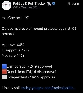 米国の反ICE世論調査