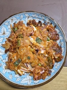 雪の日のキムチチヂミ