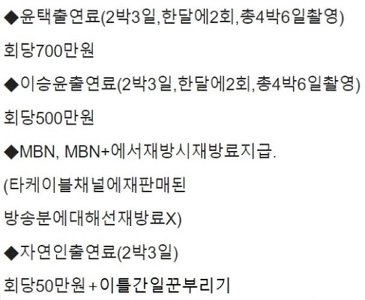 私は自然人の出演料です